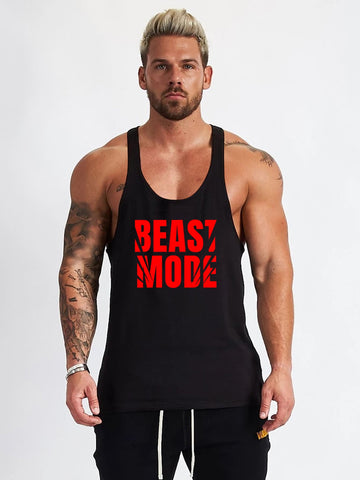 Men Letter Graphic Sports Tank Top Workout Tops