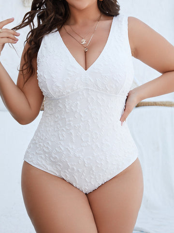 Plus Solid One Piece Swimsuit