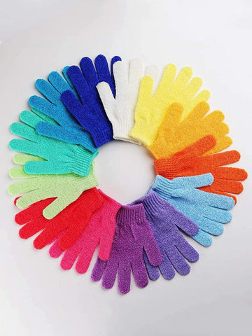 6pcs Random Color Exfoliating Bath Glove, Modern Polyamide Dead Skin Remover Body Scrubber For Shower