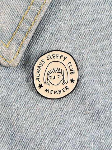 Creative Always Sleepy Club Alloy Brooch Personality Grandma Sleeping Collar Enamel Pin Badge