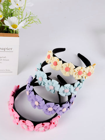 1pc Flower Pattern Hair Hoop For Girls, Sweet & Cute,color Random, Suitable For Daily Use