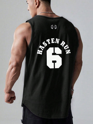 Men Letter Graphic Sports Tank Top Workout Tops