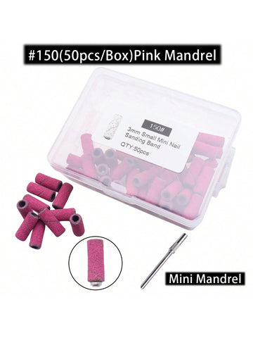 51Pcs Mini Nail Drill Bit Nail Bits Drill Mandrel Bit For Nails 3Mm Sanding Bands Sanding Bands For Nail Drill