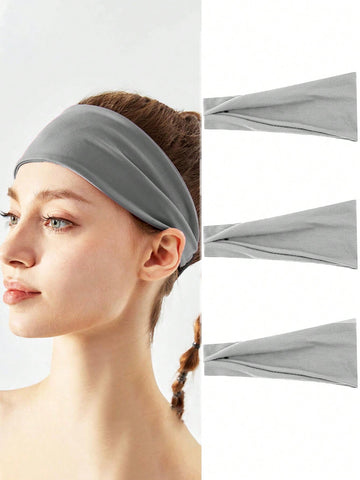 1pc Grey Sweat-absorbent Hair Band/headband/headscarf For Hair Protection And Outdoor Sport/leisure/fitness