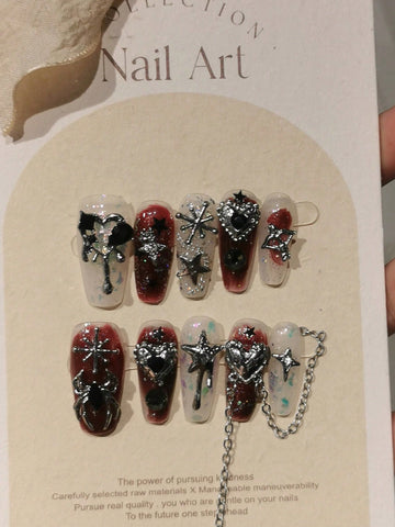 Bloody Mary [10pcs] False Nails With Jelly Gum