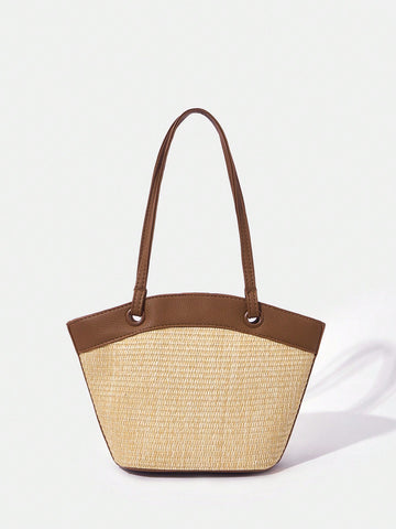 Beach Vacation Leisure One Shoulder Fashionable Woven Bag