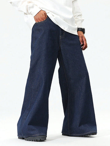 Men's Solid Color Wide Leg Loose Jeans