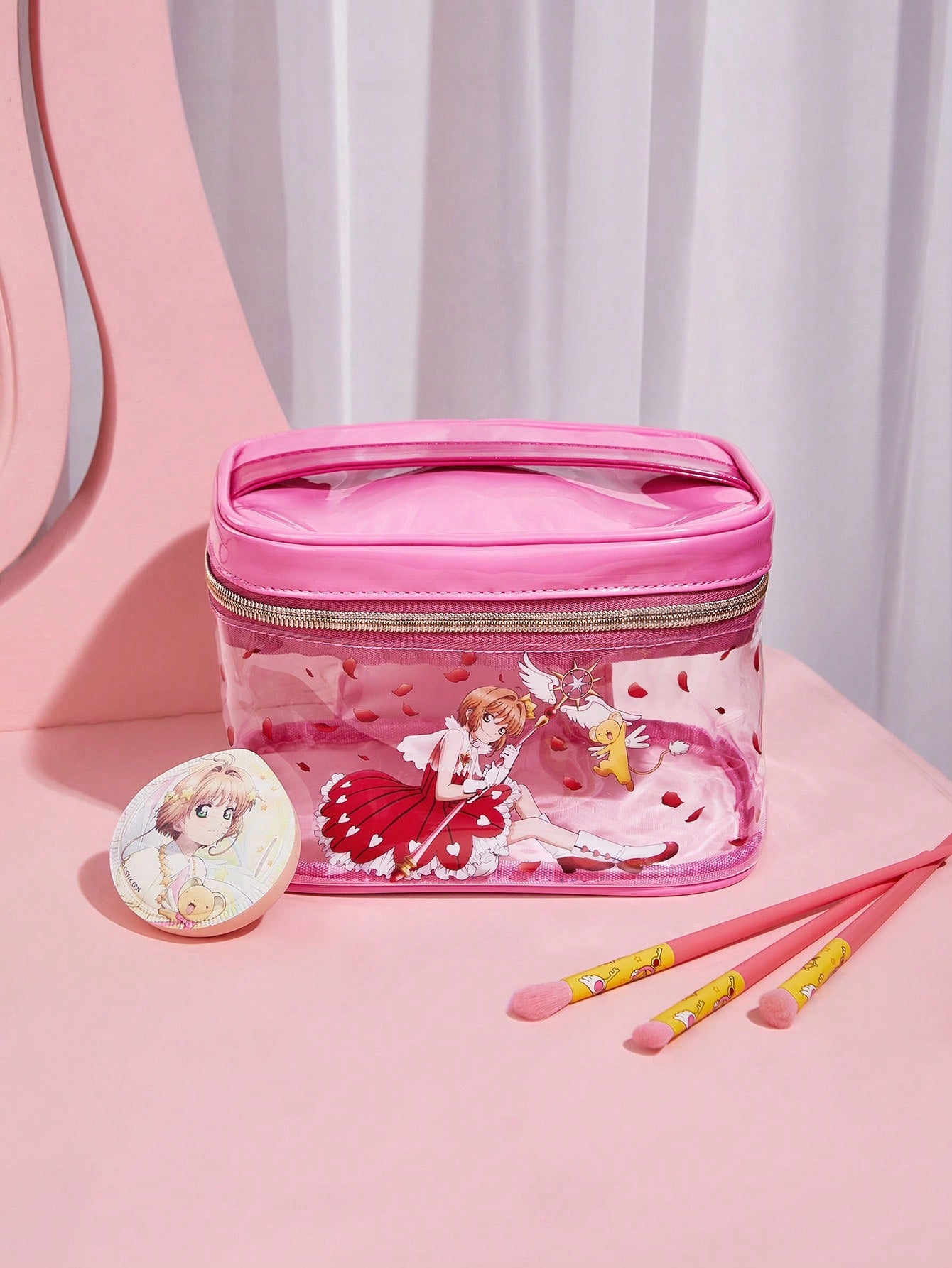 Pink Transparent Makeup Bag