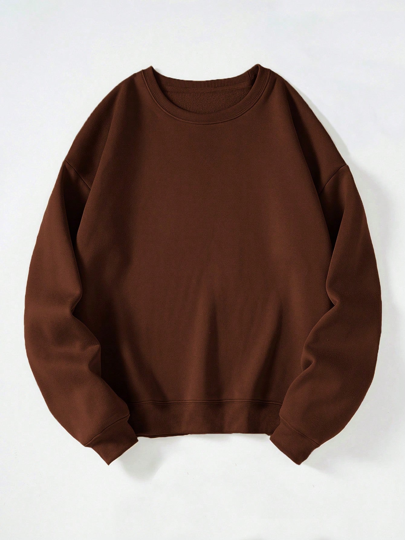 Men's Solid Color Round Neck Long Sleeve Casual Sweatshirt