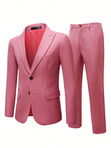 Solid Color Men'S Suit