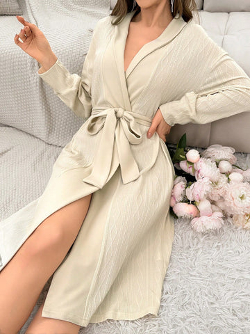 Women's Solid Color Bathrobe For Home Wear