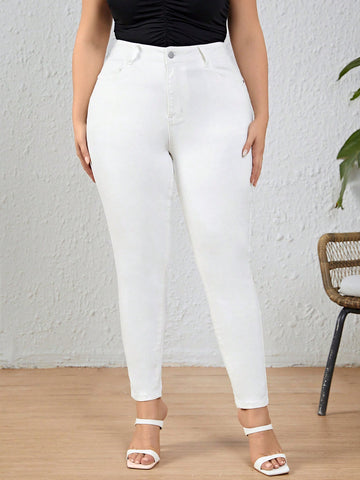 Plus Size White Skinny Jeans