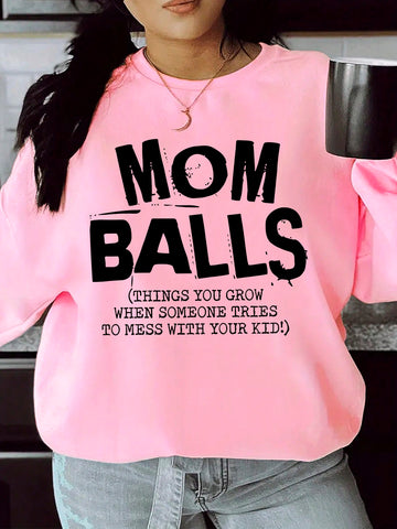 Plus Size Slogan Printed Sweatshirt