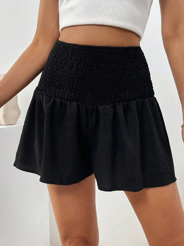 Women'S Shirred Waist Casual Shorts