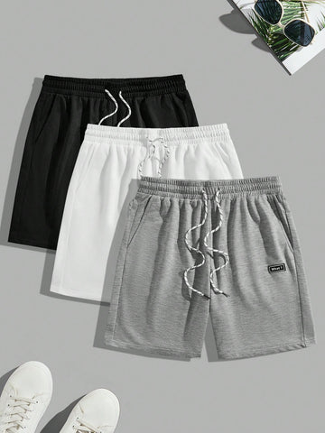 Men'S Casual Shorts Set With Letter Patched