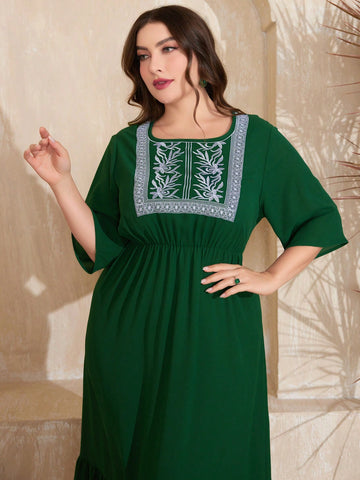 Plus Size Embroidered Detail Dress