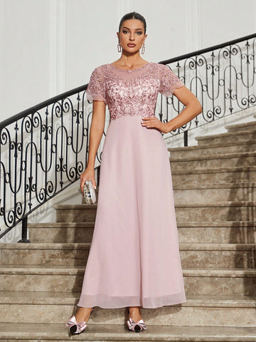 Elegant And Romantic Embroidered Women'S Evening Dress