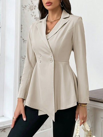 Elegant A-Line Double Breasted Commute/Party Blazer