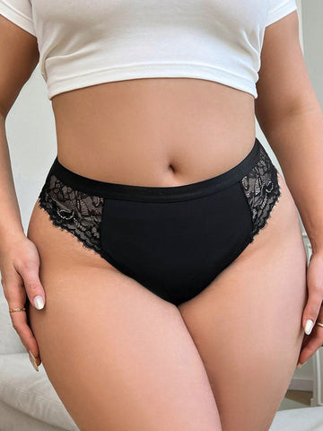 Plus Size Women's Lace Splicing Underwear