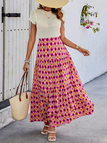 Women's Flower Printed Skirt