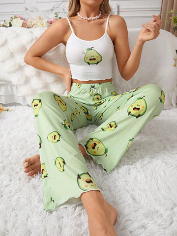 Avocado Pattern Women's Pajama Set