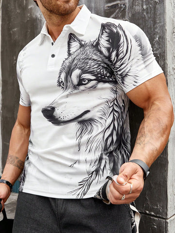 Men'S Animal Printed Polo Shirt