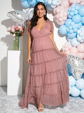 Maternity Elegant Party Maxi Dress