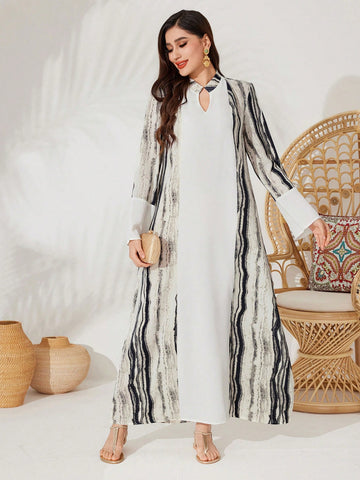 Ladies' Tie-Dye Arab Style Long Sleeve Dress