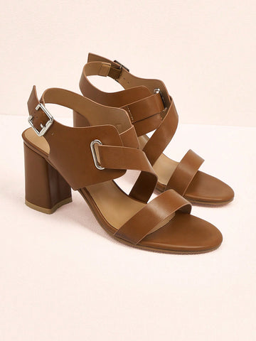 Women's Fashionable Retro Outdoor Shopping Spring And Summer Versatile High-Heeled Sandals