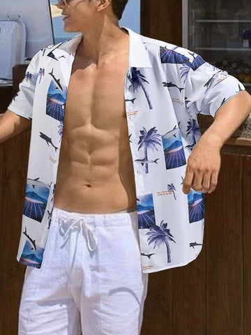 Men's Vacation Style Printed Shirt