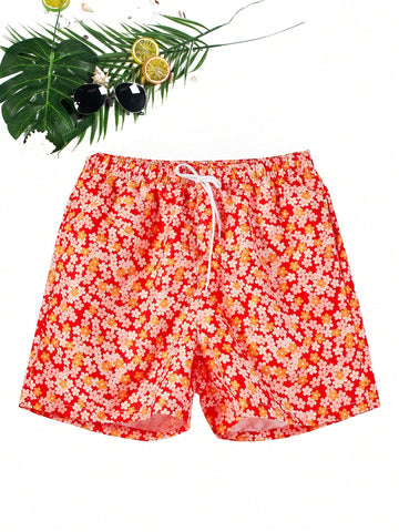 Men's Floral Printed Beach Shorts