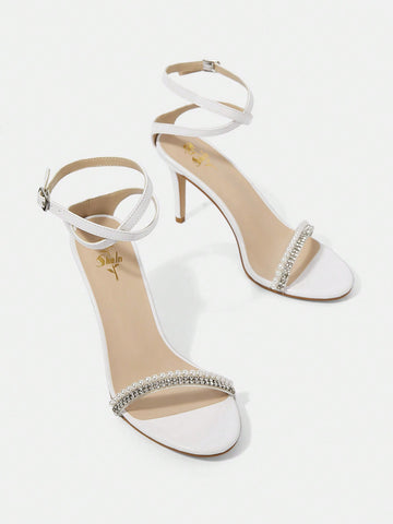 Women'S White High Heel Sandals