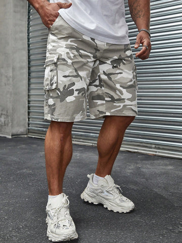 Men's Camouflage Cargo Denim Shorts