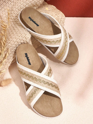 Women'S Flat Sandals, White
