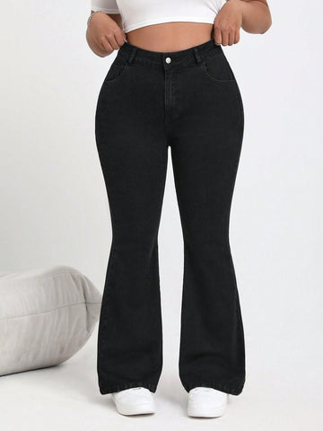 Plus Size Women's Skinny Flared Jeans