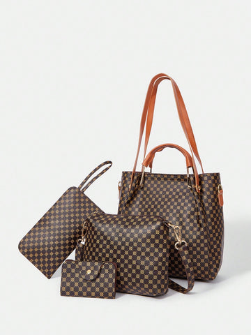 Women's Geometric Printed Combination Bag