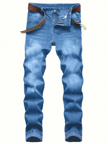 Men's Denim Jeans With Slant Pockets