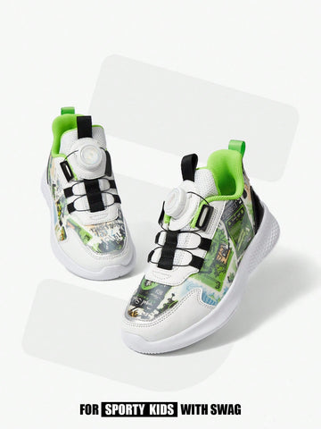 Trendy And Fashionable Street-Style Children Sports Shoes With Rotating Button That Are Versatile And Comfortable