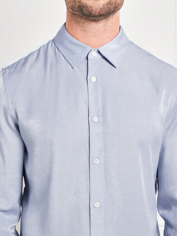 Men's Light Blue Casual Fit Long Sleeve Shirt