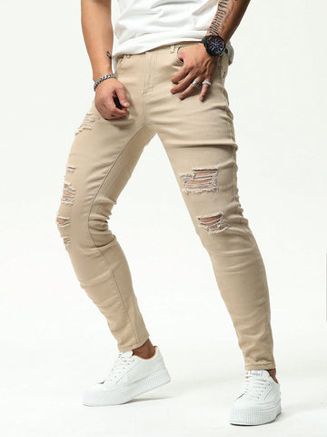 Men's Solid Color Casual Jeans