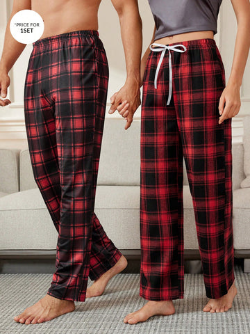 Men's Casual Plaid Home Wear Lounge Pants