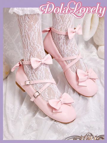 Women'S Flat Shoes With Bowknot Buckle