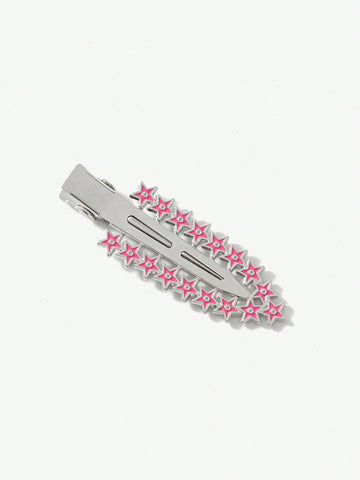 Pink Star Decorated Hair Clip Street