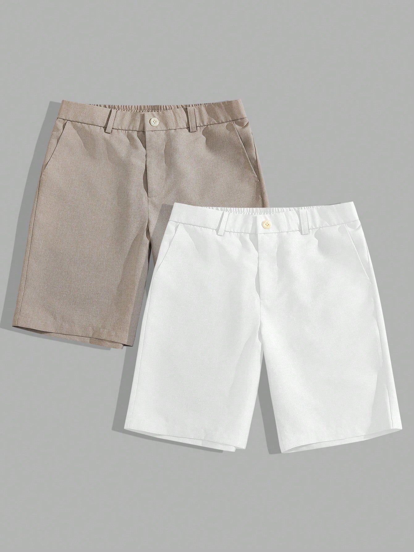Men's Woven Solid Color Slant Pocket Casual Shorts