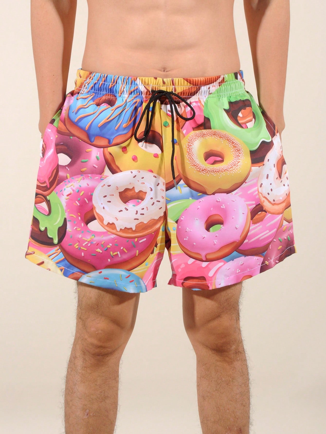 Men's Doughnut Printed Beach Shorts