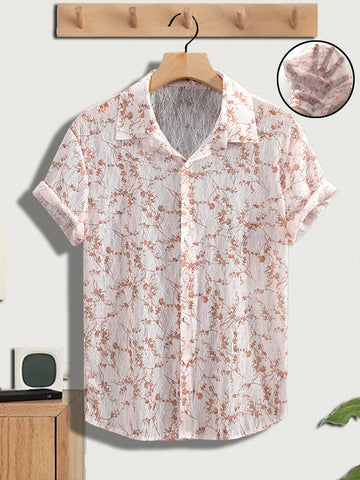 Men's Botanical Print Short Sleeve Shirt