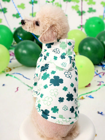 1pc St. Patrick's Day Lucky Clover Cute Printed Hoodie