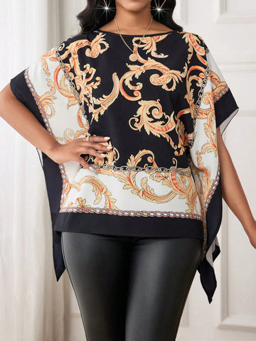 Women's Loose Fit Baroque Pattern Shirt