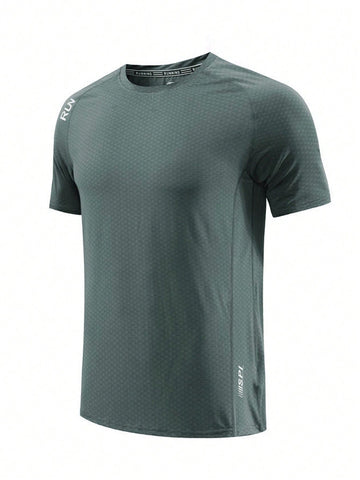 Men's Letter Print Raglan Sleeve Sports T-Shirt
