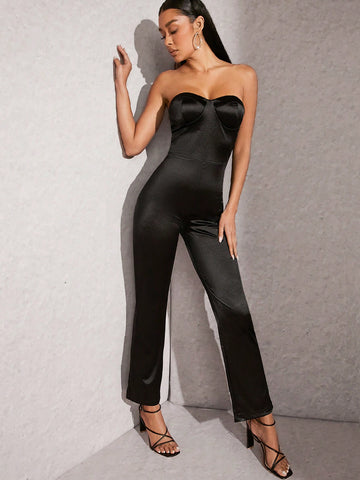 Sweetheart Strapless Bodycon Jumpsuit